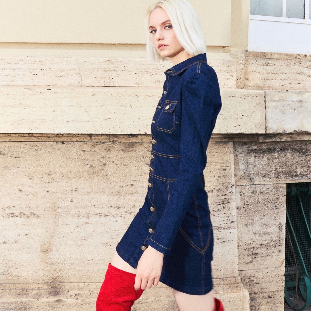silvian heach denim dress Dress Silvian Heach | color Navy blue