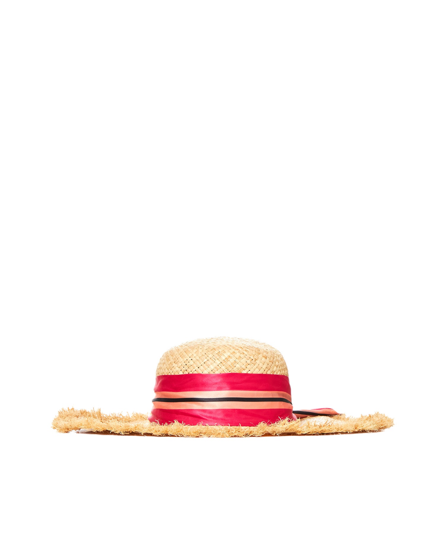 Cappello in Rafia  con Finitura Sfrangiata e Nastro - Pompea x Silvian Heach