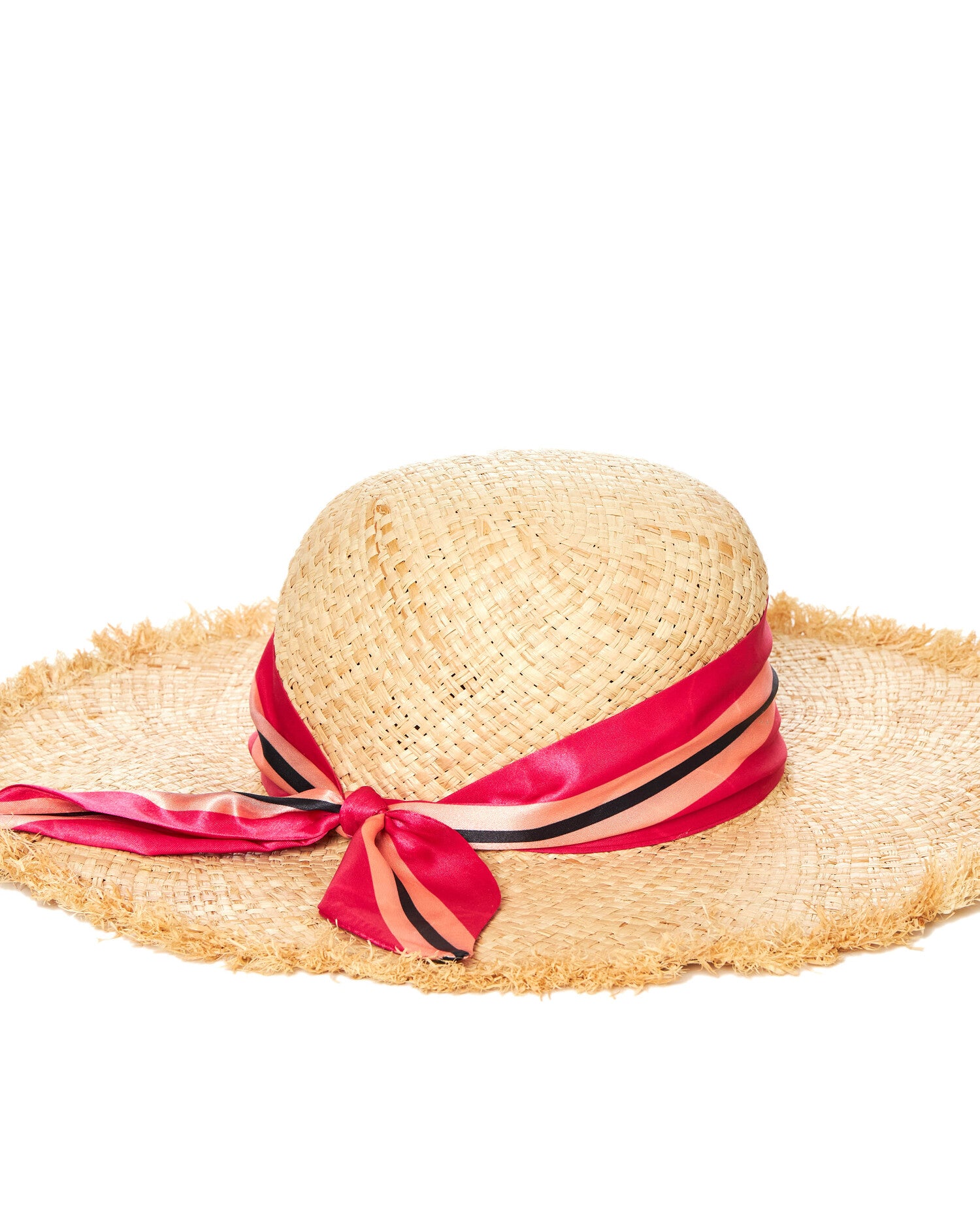 Cappello in Rafia  con Finitura Sfrangiata e Nastro - Pompea x Silvian Heach