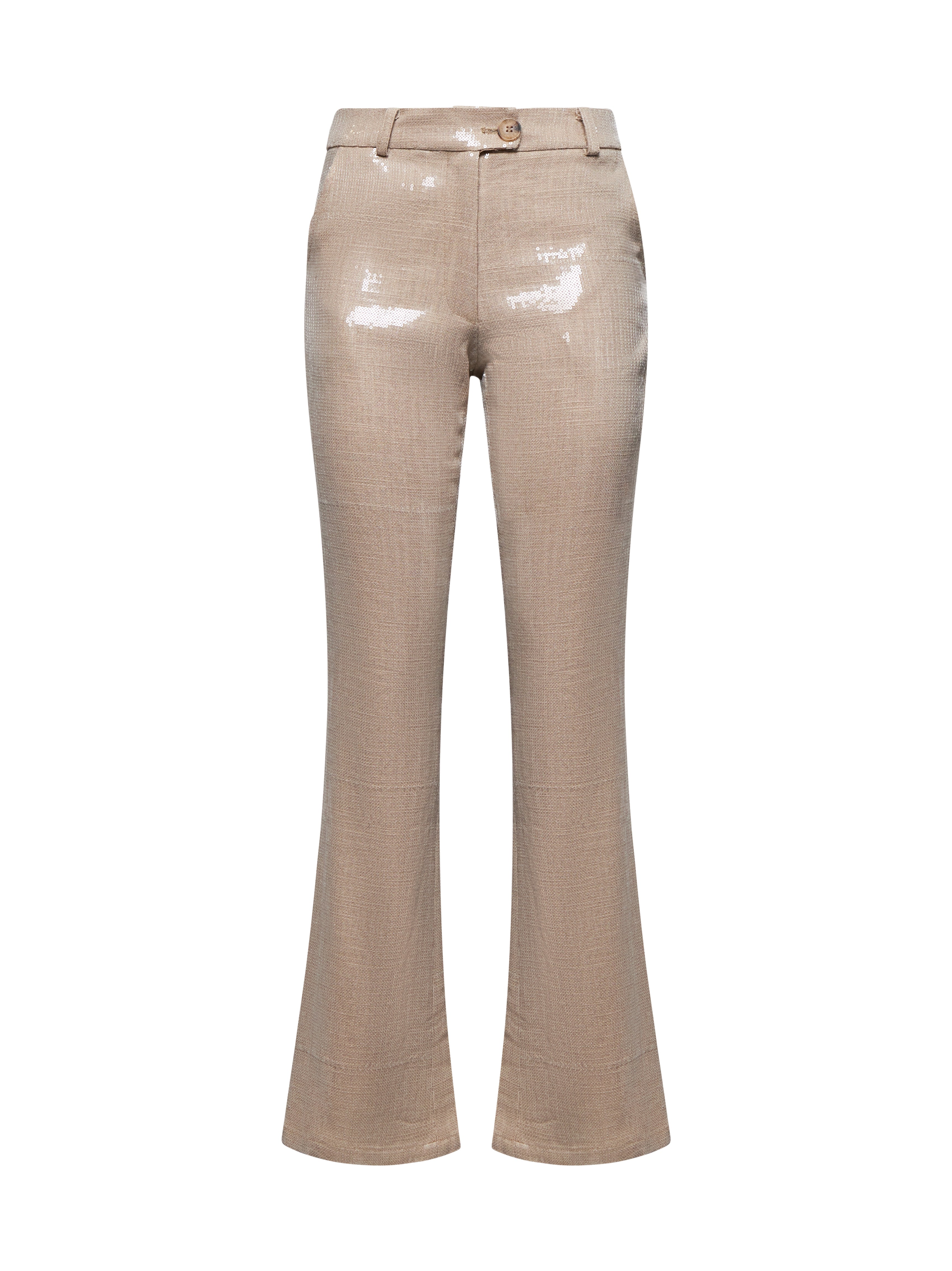 Pantaloni a zampa con paillettes