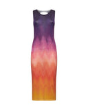 Gradient knit midi dress with round neckline - Silvian Heach