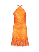 Crochet lace midi dress with halter neck - Silvian Heach
