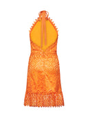 Crochet lace midi dress with halter neck - Silvian Heach