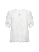 Blusa in pizzo traforato con maniche a sbuffo - Silvian Heach