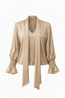 Blusa con scollo profondo e dettaglio annodato - Silvian Heach