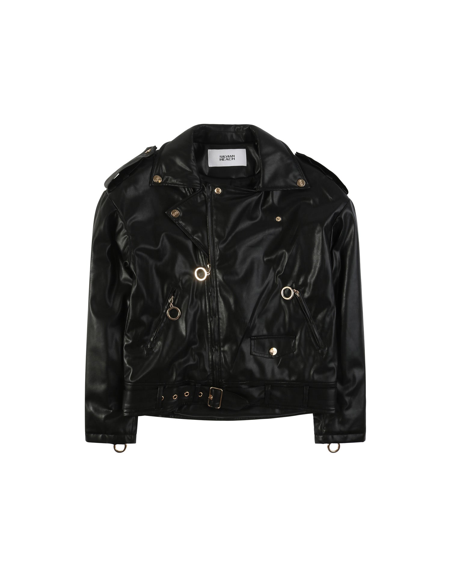 Short faux leather jacket