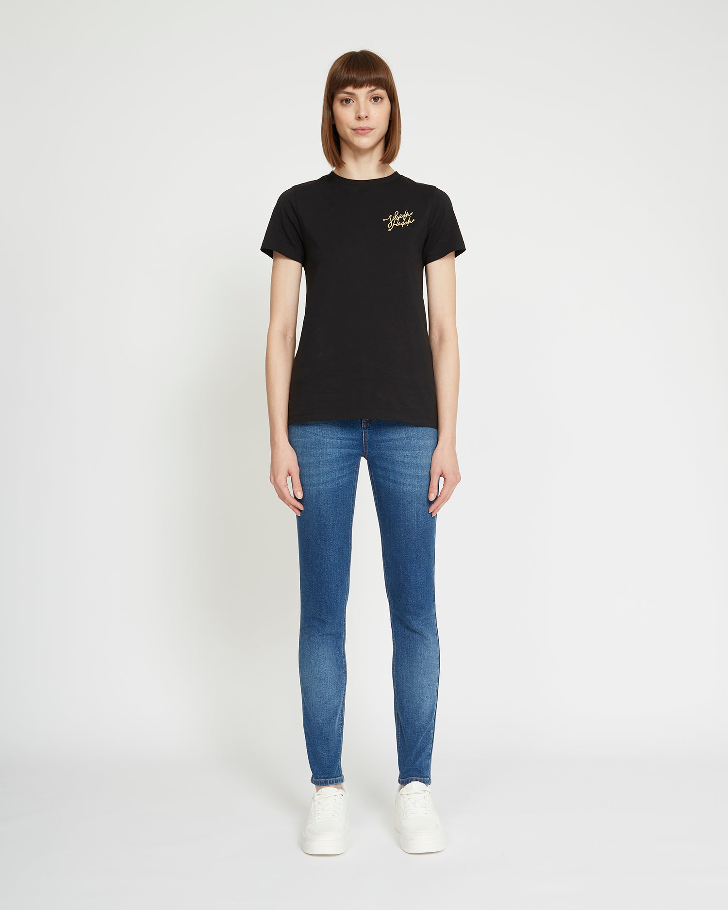 T-shirt with embroidered logo