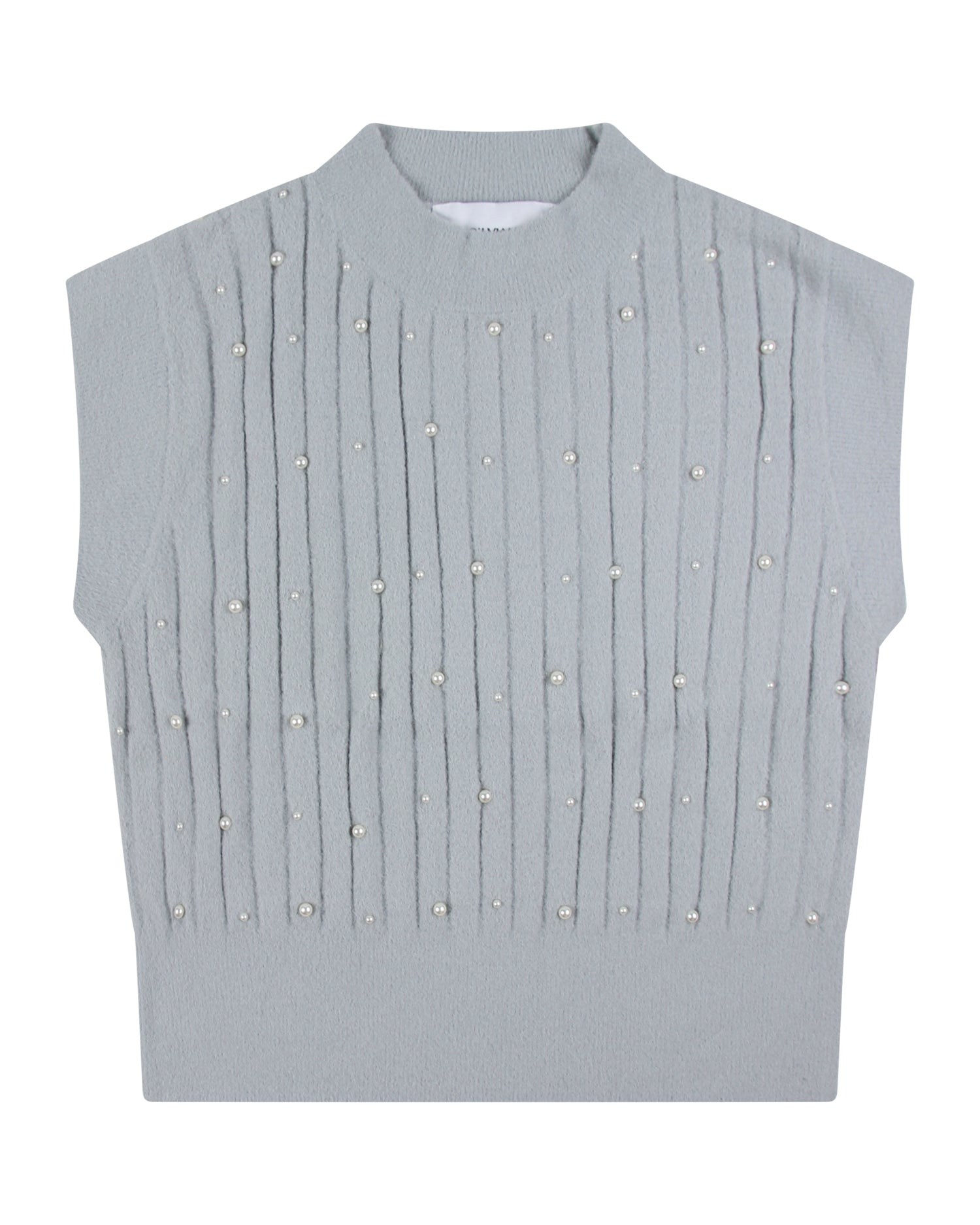 Ribbed waistcoat with pearls