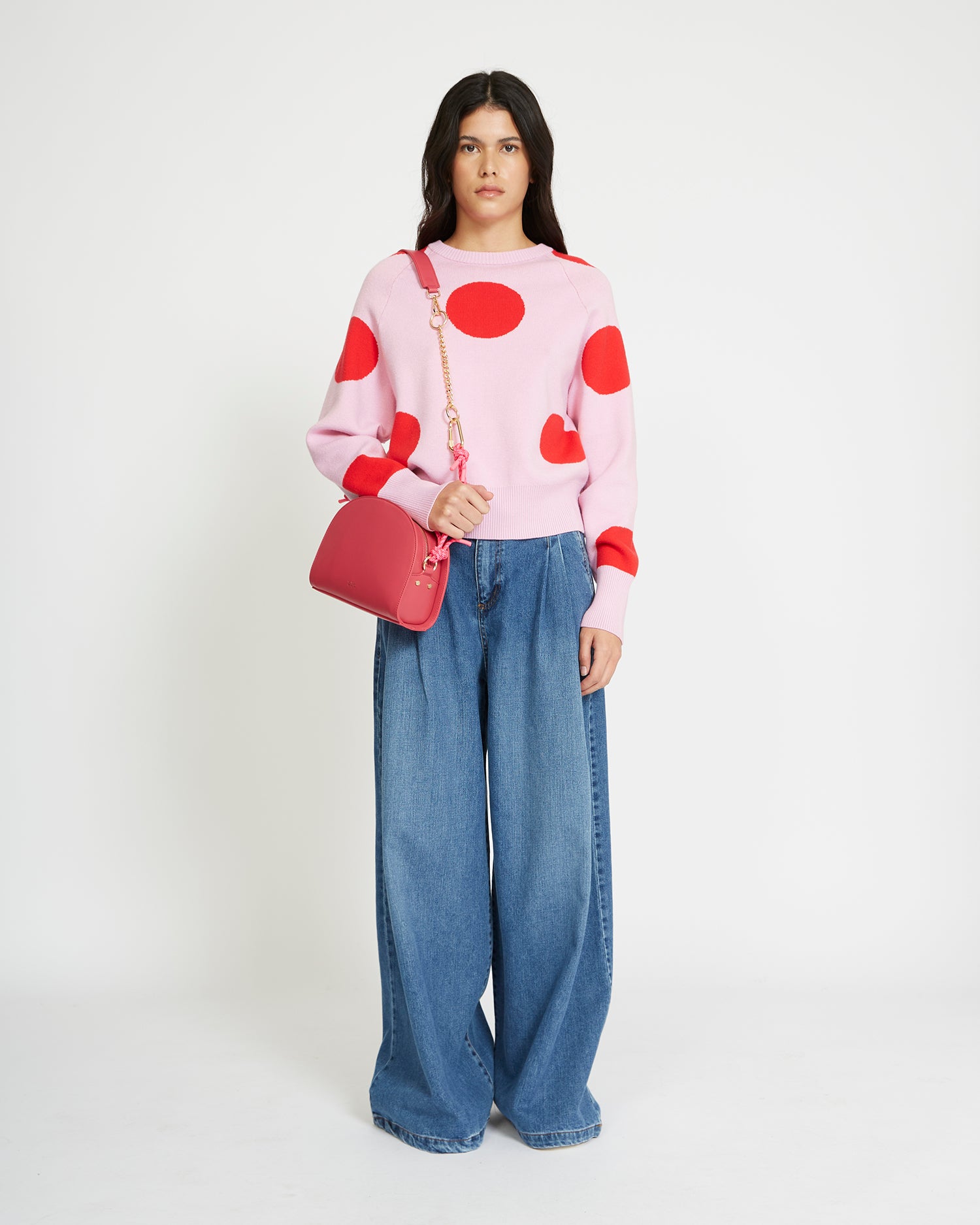 Sweater with macro polka dots