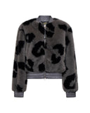 Printed eco-fur bomber jacket - Silvian Heach