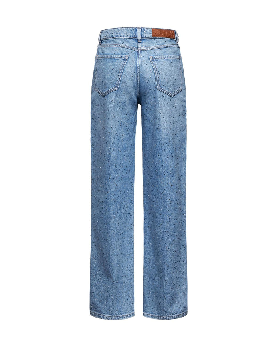 Jeans with straight leg and rhinestones - Silvian Heach