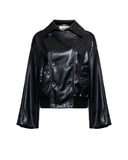 Leather jacket with classic collar - Silvian Heach