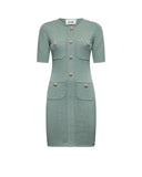 Fitted dress with decorative buttons - Silvian Heach