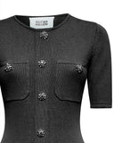 Fitted dress with decorative buttons - Silvian Heach