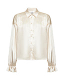Satin shirt with gathered sleeves - Silvian Heach
