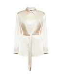 Satin shirt with front knot - Silvian Heach