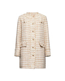 Tweed coat with golden buttons - Silvian Heach