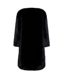 Long black eco-fur coat - Silvian Heach