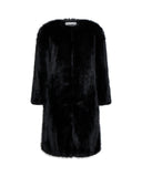 Long black eco-fur coat - Silvian Heach