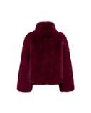 Giacca corta in eco-pelliccia bordeaux - Silvian Heach