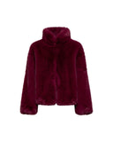 Giacca corta in eco-pelliccia bordeaux - Silvian Heach