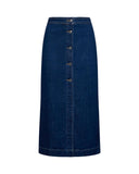 Denim midi skirt with buttons - Silvian Heach