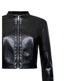 Giubbotto biker in pelle e tessuto - Silvian Heach