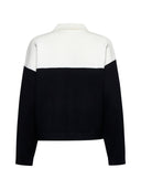 Two-tone sweater with collar and jewel buttons - Silvian Heach