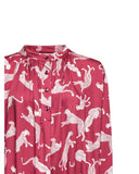 Printed blouse with gathered collar - Silvian Heach