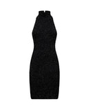 Short lurex dress with high collar - Silvian Heach