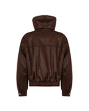 Bomber Aviatore in Ecopelle con Collo Shearling