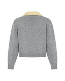 Gray Pullover with Contrasting Collar