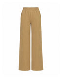 Wide Leg Trousers with Tailored Ribbing