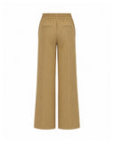 Wide Leg Trousers with Tailored Ribbing