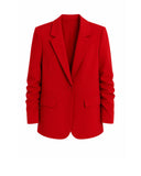 Single-breasted blazer with gathered sleeves