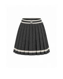 Minigonna Plissettata in Maglia Stile Preppy