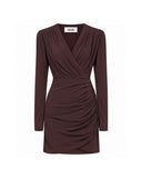 Draped Mini Dress with V-Neck