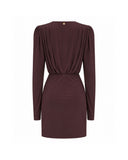 Draped Mini Dress with V-Neck