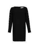 Mini Dress Nero con Dettagli Piercing