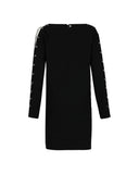 Mini Dress Nero con Dettagli Piercing