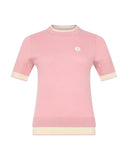 Two-tone crewneck sweater with logo