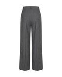 Pantaloni Palazzo Gessati a Vita Alta con Pinces