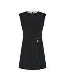 Mini Abito Gilet con Bottoni a Contrasto