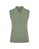 Gilet in Maglia con Colletto Polo e Bottoni