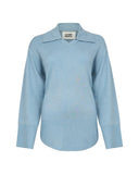 Polo in Maglia Fine Azzurro Cielo