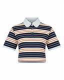 Polo a Righe con Colletto Gioiello