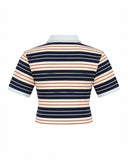 Polo a Righe con Colletto Gioiello