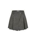 Gonna Pantalone a Portafoglio a Quadri con Pieghe