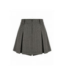 Gonna Pantalone a Portafoglio a Quadri con Pieghe