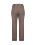 Pantaloni Dritti a Quadretti con Risvolto